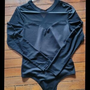 Womens XL Black Sheer Sleeve Blouse ❤️❤️❤️